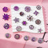 20 Pcs Mixed Style Rhinestone Snap Buttons, Purple Jewelry Charms Ginger Buttons Crystal Press Buttons Snap Charms for Necklace Bracelet Jewelry M...
