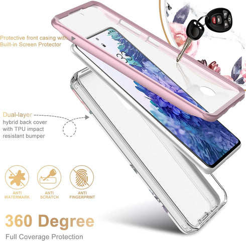 Esdot Compatible with Samsung Galaxy S20 FE Case with Built-in Screen Protector,with Fashionable Designs for Women Girls,Protective Phone Case for...