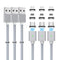 Magnetic Charging Cable 3A Fast Charging(3 Pack,6.6/6.6/6.6ft) 3 in 1 Magnetic Phone Charger with LED Light, Nylon Braided, for Lightning/USB-C/Mi...