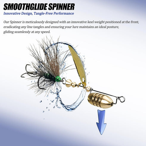 Trout Lures Trout Spinners, Rooster Bait Tail Trout Fishing Lures for Bass Salmon Pike, Fishing Spinner Kit Smallmouth Bass Lures with Brass Spinn...