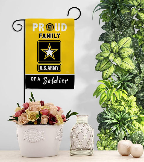 Breeze Decor Proud Family Soldier Garden Flag Armed Forces United State American Military Veteran Retire Official House Decoration Banner Small Ya...
