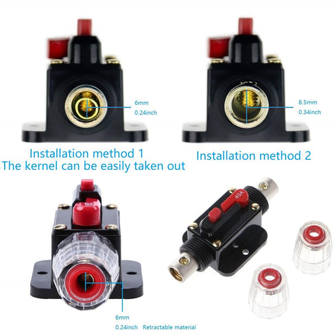 STETION Car Audio 80 Amp Resettable Fuse Circuit Breaker Car Protect for Audio System Fuse 12-24V DC for Car Audio Amps Overload Protection Fuse (...
