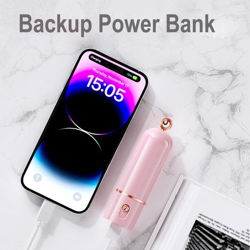 Portable Handheld Fan, Mini Fan USB Rechargeable, 3 Speed Personal Small Pocket Fan, Battery Operated Fan with Power Bank, Travel Hand Fan for Gir...