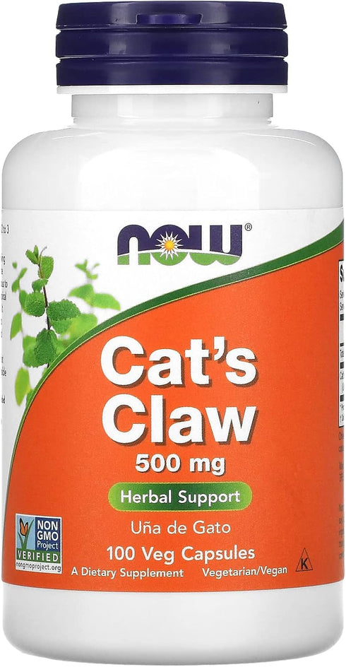 NOW Supplements, Cat's Claw 500 mg, Non-GMO Project Verified, Herbal Supplement, 100 Veg Capsules...