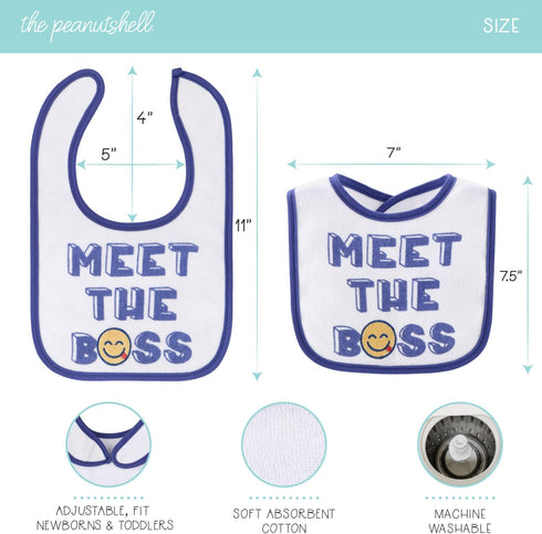 The Peanutshell Baby Boy Bibs Set, Terry Cloth, Eating, Drooling, Teething Essentials for Newborn, Infant, Toddler Babies, 10 Pack Funny Sayings i...