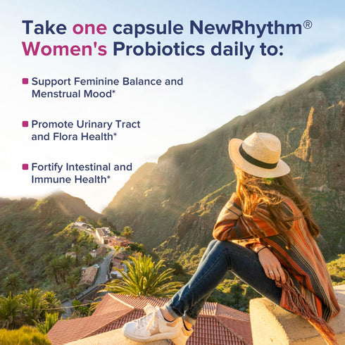 NewRhythm Probiotics for Women, P-5-P, Vitamin C & Organic Cranberry, 100 Billion CFU 18 Strains, Prebiotics & Probiotics, Vaginal Probiotics for ...