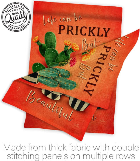 Breeze Decor Prickly But Beautiful Burlap Garden Flag Regional Southwest Desert Cactus Country Succulent Particular Area House Decoration Banner S...