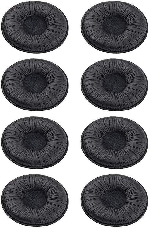 Tvoip 4 Pair Ear Cushions Leatherette Spare Replacement Earpads for Plantronics Supra Plus Encore and Most Standard Size 50mm Office Telephone Hea...