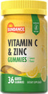 Sundance Vitamin C and Zinc Gummies | 36 Count | Lemon Flavor | Vegan, Non-GMO, and Gluten Free Supplement...
