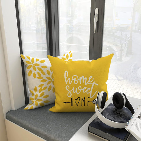 YCOLL Pillow Covers 18x18 Set of 4, Modern Sofa Throw Pillow Cover, Decorative Home Outdoor Linen Fabric Geometric Pillow Case for Couch Bed Car, ...