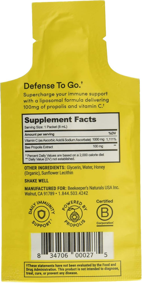Beekeepers Naturals Propolis Liposomal with Vitamin C Single, 0.27 FZ...