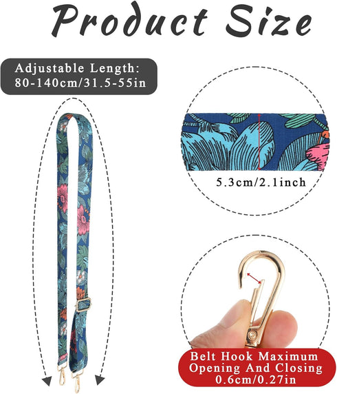 Adjustable Purse Strap, 1.5in Wide Crossbody Bag Straps Handbag Shoulder Strap Bag Replacement Accessories for Women...