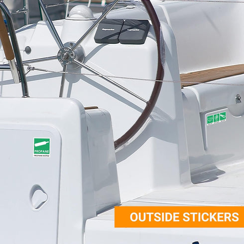 | Safety chart & stickers for boats | Emergency plan, indoor and outdoor labels | For marine/boat safety equipment | Find your gear with adhesive ...
