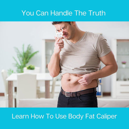 Body Fat Caliper - Skinfold Caliper - Check Your Fat Percentage at Home without Anyone's Help - Body Fat Charts and Instructions Included...