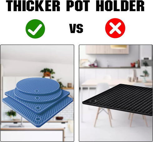 Joyhalo Trivets for Hot Dishes - Hot Pads for Kitchen, Silicone Pot Holders for Hot Pots and Pans, Silicone Mats for Kitchen Countertops, Table, F...