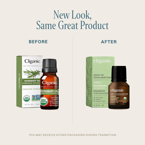 Cliganic Organic Rosemary Essential Oil, 100% Pure Natural, for Hair, Skin, Aromatherapy | Non-GMO Verified (Packaging May Vary)...