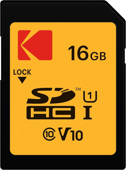 KODAK Premium Memory Card 16GB, 85MBs Read Speed, 25MBs Write Speed for Full HD Video and High-Resolution Pictures, Compatible with SDHC and SDXC ...