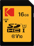 KODAK Premium Memory Card 16GB, 85MBs Read Speed, 25MBs Write Speed for Full HD Video and High-Resolution Pictures, Compatible with SDHC and SDXC ...