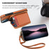 Bocasal RFID Blocking Wallet Case for iPhone 13 Pro Max, Adjustable Crossbody Zipper Purse with Kickstand and Detachable Wrist Strap, PU Leather F...