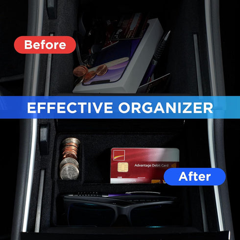 Nestour Center Console Organizer Tray Accessories Fit for Tesla Model 3 Model Y 2016-2020, Upgrade Customized Storage Box, Premium ABS and Flockin...