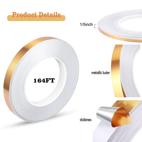 Craft Stripe Tape,Self-Adhesive Pinstripe Tape,Gift Wrapping, Decorating Walls, Beautifying Furniture, Handicrafts, Car Detailing,2 Rolls,1/5in×55...