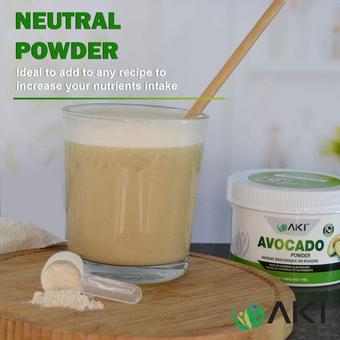 AKI Avocado Superfood Powder (6oz/170g) - Rich in Nutrients, Vitamins, Omega 3 & Antioxidants - Ideal for Smoothies, Yogurt or Milkshake Popsicles...