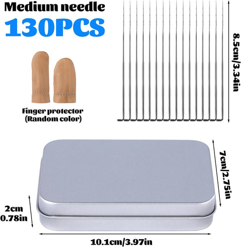 Felting Needles,130 PCS Wool Felting Needles, 38Gauge Needle Felting Supplies, Needle Felting Starter Kit, Metal storage box, Fingercots, Pins, Ma...