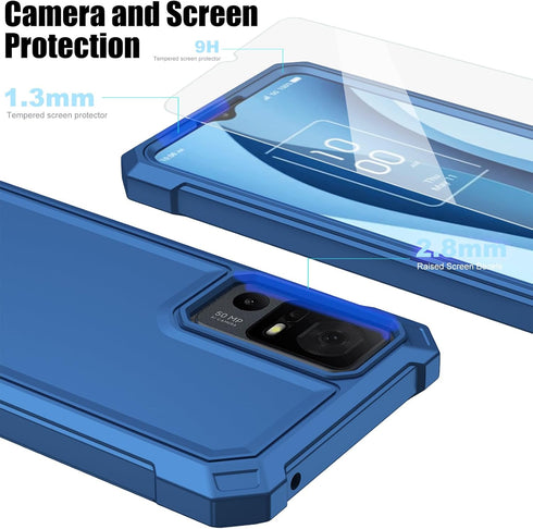 Ailiber for TCL 40 XE Phone Case, TCL 40 X Case with Screen Protector, 2 Layer Structure Protection, Shock-Absorbing Corner TPU Bumper, Slim Silic...