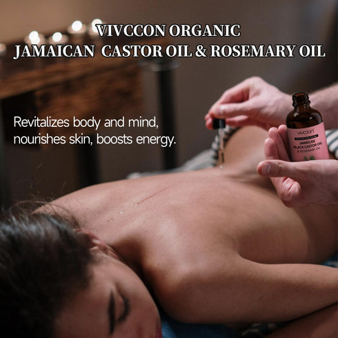 Jamaican Black Castor Oil with Rosemary, Black Castor Oil Cold Pressed, Organic Castor Oil for Hair Growth, Eyelashes and Eyebrows Growth, Castor ...
