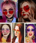 BOJOD Dripping Heart Shaped Sunglasses for Women Heart Glasses Trendy Sunglasses for Party...