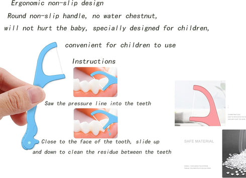 flossers Kids Braces flossers Dental Floss Picks flossers for Adults Dental Floss Toddler Floss Picks Children's flossing Family Dental Floss Stic...