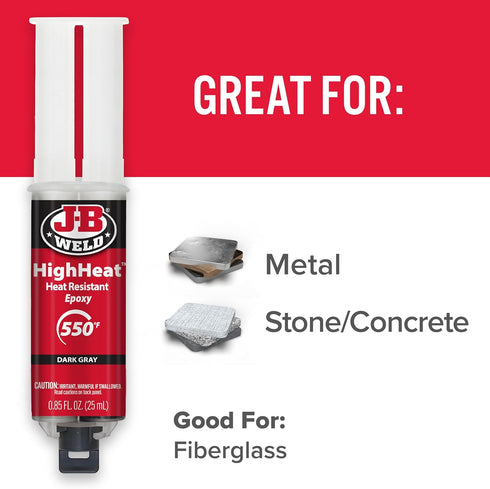 J-B Weld High Heat Epoxy Syringe, Dark Grey...