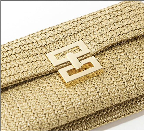 Straw Clutch Purses for Women Vintage Summer Straw Beach Bag Woven Purse Wicker Rattan Envelope Clutch for Wedding...