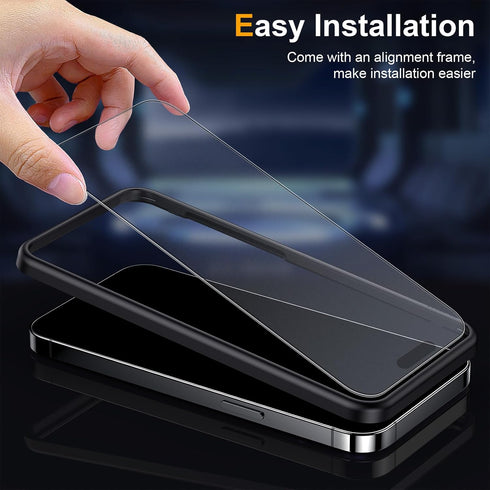 2 Pack Matte Glass Screen Protector for iPhone 15 Pro Max 6.7-inch 2023 with Easy Installation Frame, Anti-Glare Anti-Fingerprint, No Dazzling, 9H...