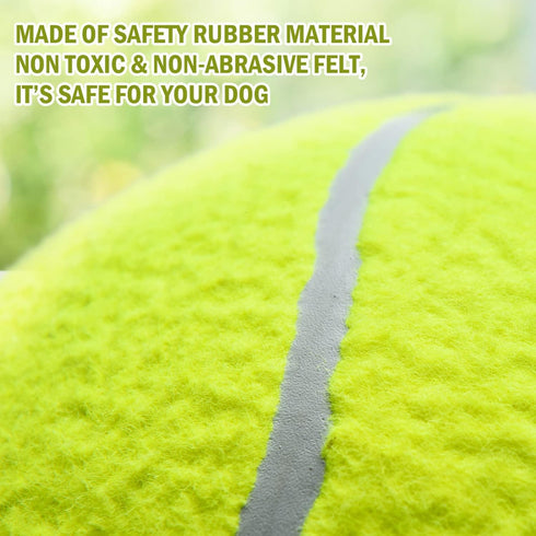 Pomeat 2 PCS Gaint Tennis Ball for Dogs, 9.5" Inflatable Large Tennis Balls Pet Chew Toy, Inflatable Rubber Non-Toxic Pet Toy Balls with Pump & Ne...