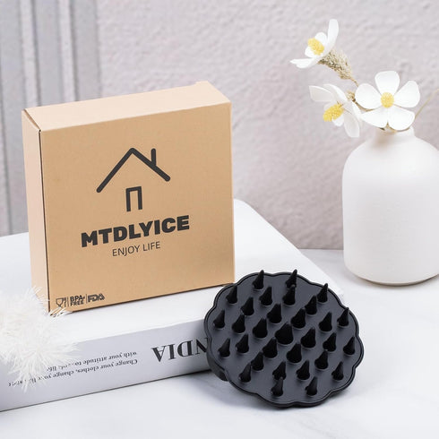 Scalp Massager Hair Growth, Scalp Scrubber Wiht Silicone Bristles, Head Massager Scalp, Wet Dry Hair Care Scalp Scrub for Women Man (Black)...