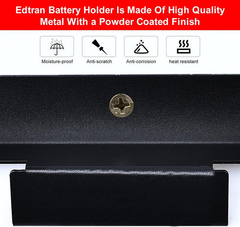 2Pack Battery Holder for Bosch 18V 14.4V Battery Wall Mount Dock Stainless Black Battery Tool Holder for Tool Organization and Storage...