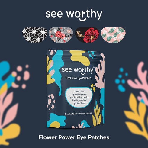 Adhesive Eyepatch for Kids & Adult - As Seen on Shark Tank - Kids Breathable, Comfortable Flower Power Eyepatch for Lazy Eye - Amblyopia & Sensiti...