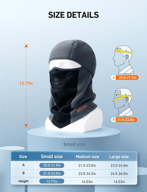 AstroAI Balaclava Ski Mask Winter Fleece Thermal Face Mask Cover for Men Women Warmer Windproof Breathable, Cold Weather Gear for Skiing, Outdoor ...