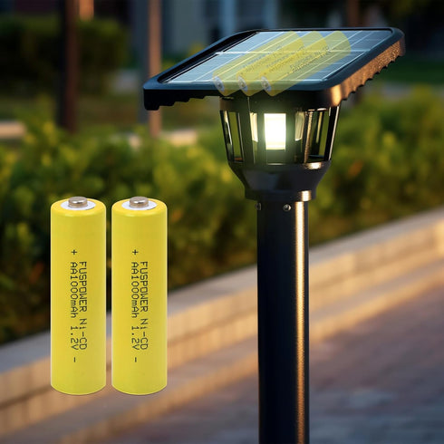 AA Rechargeable Batteries Double AA 1000mah 1.2v Nicd Rechargeable Solar Light Batteries (16 Count (Pack of 1))...