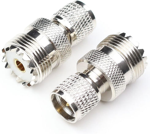 Mini UHF Male to UHF Female Connector Pl259 Coax Adapters UHF to Mini uhf Coaxial Adapter SO239 RF Adapter 2Packs...