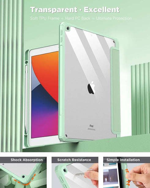 TiMOVO Case for iPad 9th Generation 2021/iPad 8th Generation 2020/iPad 7th Generation 2019 10.2 inch with Pencil Holder, Slim Protective Cover wit...