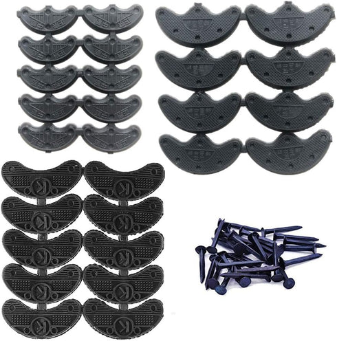 MiMiLive Heel Plates 28 Pairs Rubber Shoes Heel taps Tips Repair Pad Replacement with Nails Small, Medium,Large Size (3 Size,Black)...