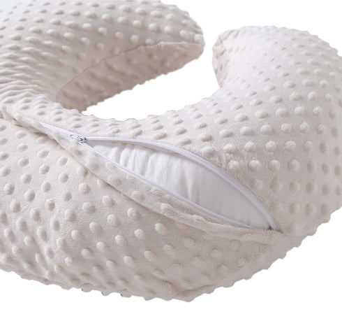 Nursing Pillow Cover Breastfeeding Pillow Cases Plush Dot Slipcover Pillow Sham (Beige)...