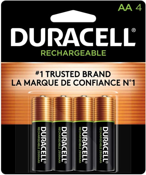 Duracell AA NiMH rechargeable blister pack, 4 per pkg. 2500mAh...