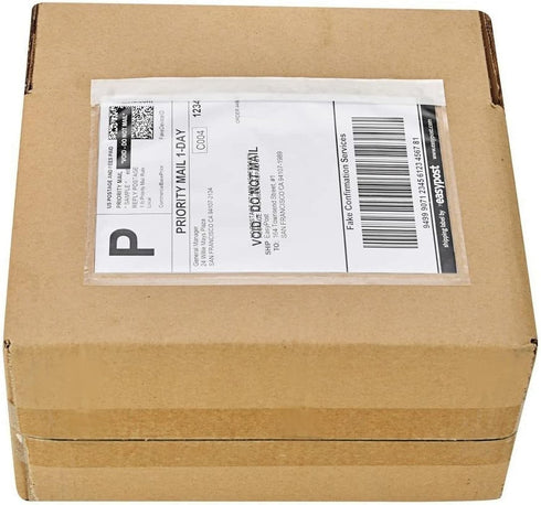 7.5" x 5.5" Clear Adhesive Top Loading Packing List/Shipping Label Envelopes (100 Pack)...