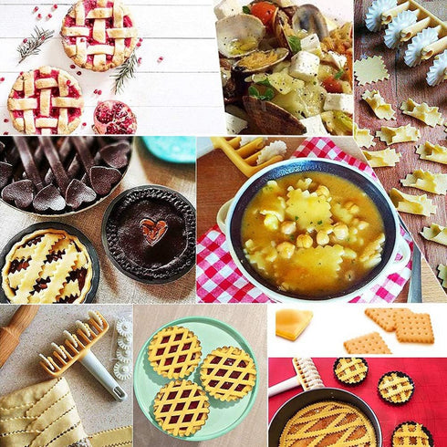 HSOMiD Wheel Roller Pastry Mould Household Baking Pastry Tools Wheels Time-Saver Dough Craft Pie Pastry Dough Lattice Cutter...