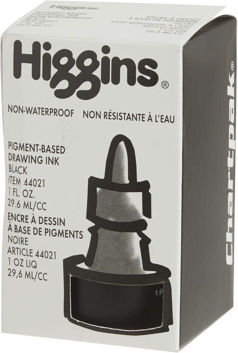 Higgins Pigmented Drawing Ink, Black, 1 Ounce Bottle (44021)...