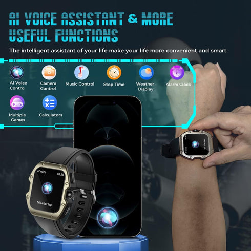 Smart Watches for Men?Make/Answer Call? 1.91" Curved Screen 5ATM Waterpoof Military Fitness Tracker Smart Watch for Android iOS Phones Heart Rate ...