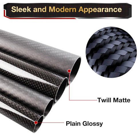 ARRIS 8mm Carbon Fiber Tube, 6mm x 8mm x 500mm 3K Roll Wrapped 100% Pultruded Carbon Fiber Hollow Tubing for RC Plane Boat Twill Matte (2 PCS)...